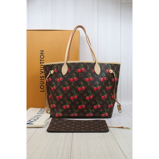 Brand New ( Rank N)|Full Set LV Takashi Murakam Cherry Monogram Neverfull MM Shoulder Bag Limited Edition IC Chips Model |S25080601