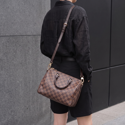 Include Entrupy Certificate of Authenticity|Very Good ( Rank A) | Louis Vuitton Damier Speedy 25 Hand Bag With Shoulder Strap|S26072540