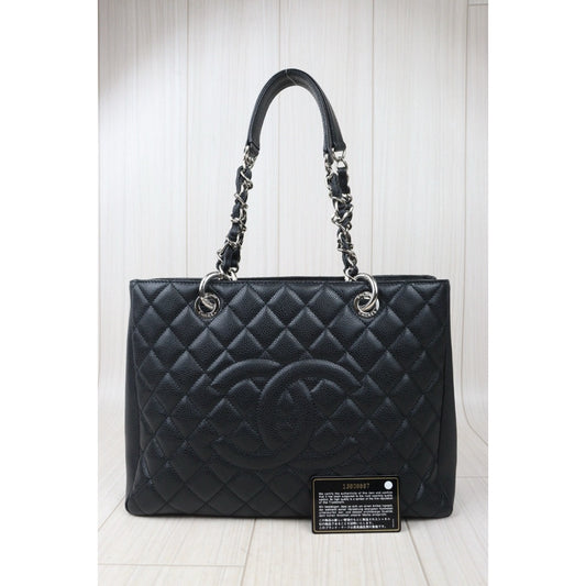 Very Good ( Rank A)| CHANEL Matrasse GST Chain Tote Bag Caviar Skin Black Made In 2009-2010 Year|S24071411