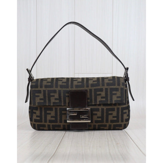 Rank A| FENDI Zucca Mamma Baguette Shoulder Bag |23092805