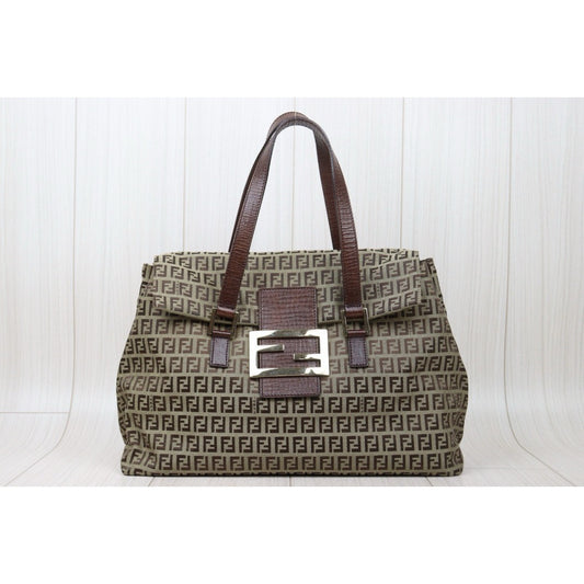Very Good ( Rank A) | FENDI Zucca Mamma Baguette Tote Bag Gold Hardware|W24120909