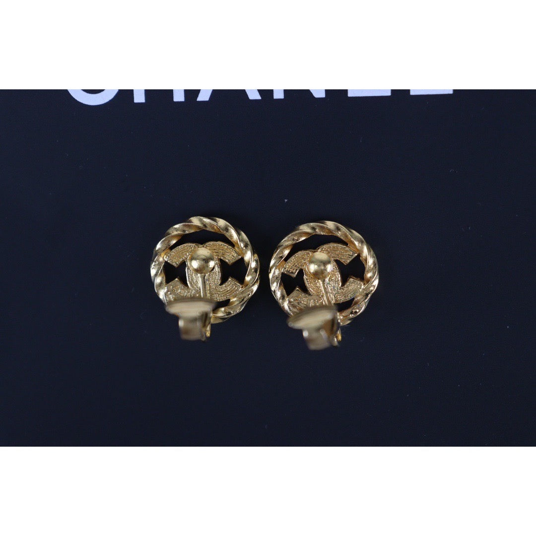 Rank A |CHANEL COCO Mark Diamond Vintage Earrings |23092623