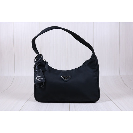Rank A | PRADA HOBO HandBag Black|S24030401