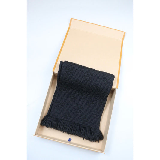 Very Good ( Rank A) |LV Monogram Escharpe Logomania Black Scarf|26021304