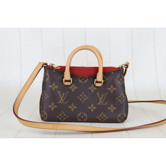 Very Good ( Rank A)|LV Monogram Pallas Nano Handbag With Shoulder Bag|S25091006