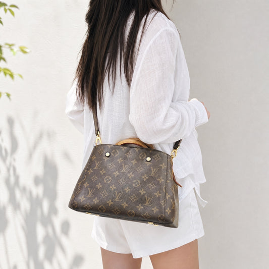 Include Entrupy Certificate of Authenticity|Good ( Rank AB)| Louis Vuitton Monogram Montaigne BB Hand Bag Shoulder Bag|X26051719