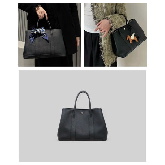Very Good ( Rank A)| HERMES Garden Party TPM Taurillon Handbag □R Stamp Made in 2014 Year Black|S25032603