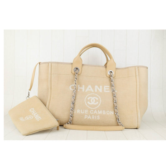 Good ( Rank AB)| CHANEL Canvas Tote Bag Khaki Large|H24112104