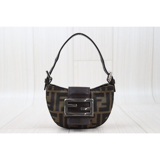 Rank A | FENDI Zucca Mini Croissant Pouch |24040814