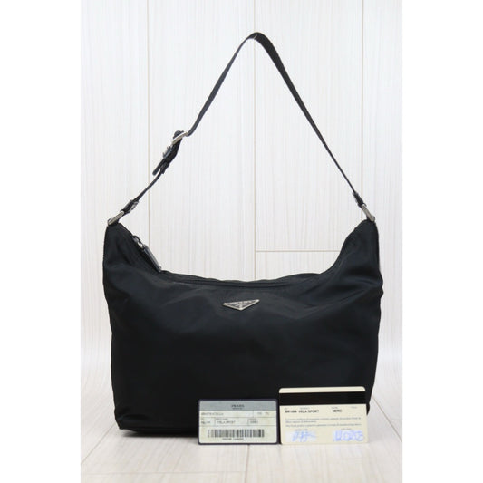 Good ( Rank AB)|Prada Nylon ShoulderBag Black|V25061206