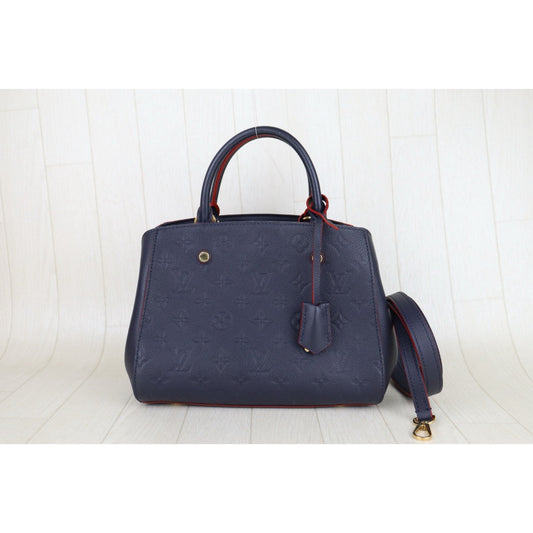Very Good ( Rank A) |LV Monogram Montaigne BB Hand Bag Blue Shoulder Bag|S25092804