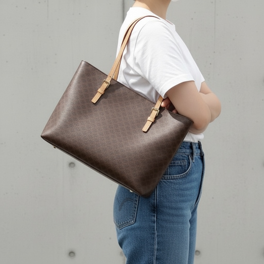 Include Entrupy Certificate of Authenticity|Good ( Rank AB)|CELINE Macadam Tote Bag |26033002