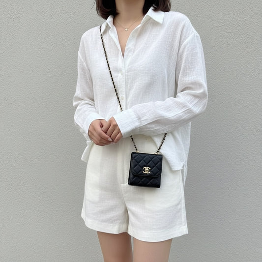 Include Entrupy Certificate of Authenticity|Very Good ( Rank A)| CHANEL Matelasse Chain Lamb Skin Trandy CC mini Box Black Made In 2021-2022Year |S26060113