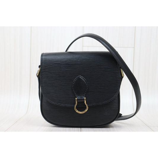 Very Good ( Rank A)|LV Epi Saint-Cloud PM Shoulder Bag Black|25070802