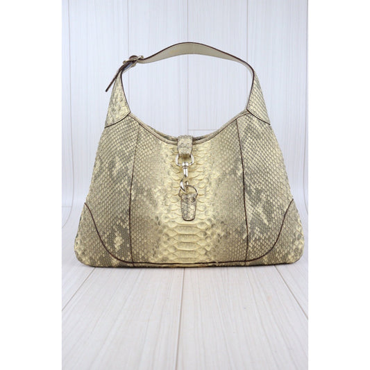Rank A | Gucci Jeckie Snake Skin Shoulder Bag |Q24020124