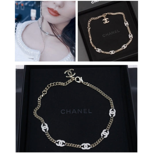 Very Good ( Rank A) |CHANEL COCO Mark Rhinestone Chocker Necklace|V25060515