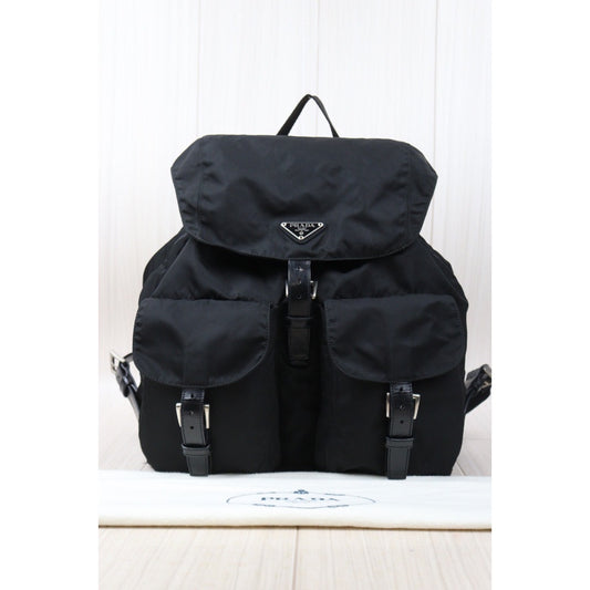 Rank A|Prada Nylon Backpack Medium Black|24053017