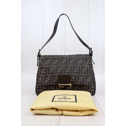 Rank AB| FENDI Zucca Mamma Baguette Shoulder Bag |V23110925