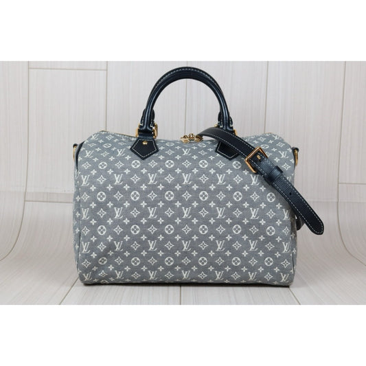 Very Good ( Rank A)| LV Denim Monogram Speedy 30 Hand Bag Shoulder Bag|S24100703