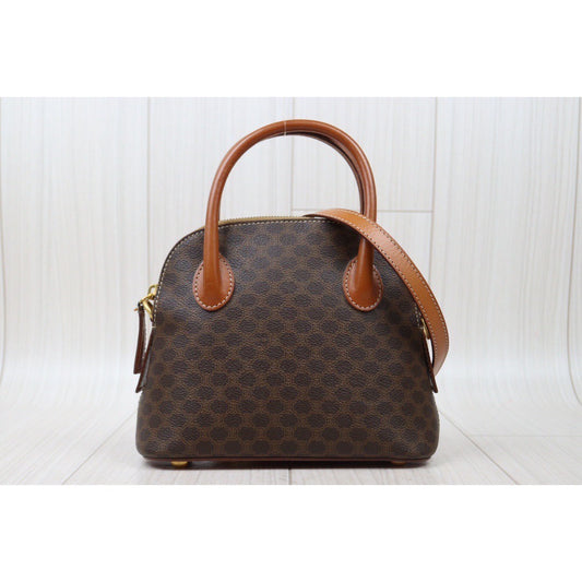 Rank AB | CELINE Macadam Bowling Bag Handbag With Shoulder Strap |V24062225