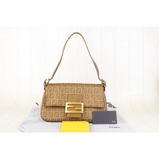 Very Good ( Rank A)| FENDI Mamma Baguette Shoulder Bag Gold Hardware|Y25011005