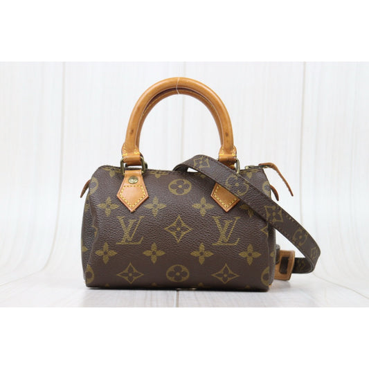 Good ( Rank AB)| LV Monogram Mini Speedy Handbag With Shoulderstrap|25030607