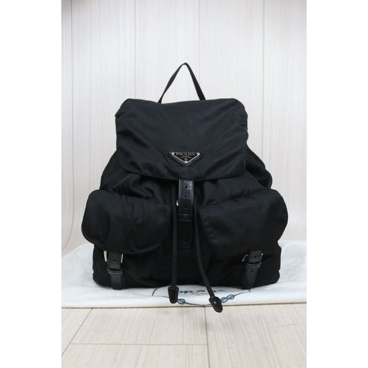 Good ( Rank AB)|Prada Nylon Backpack Medium Black|25100603