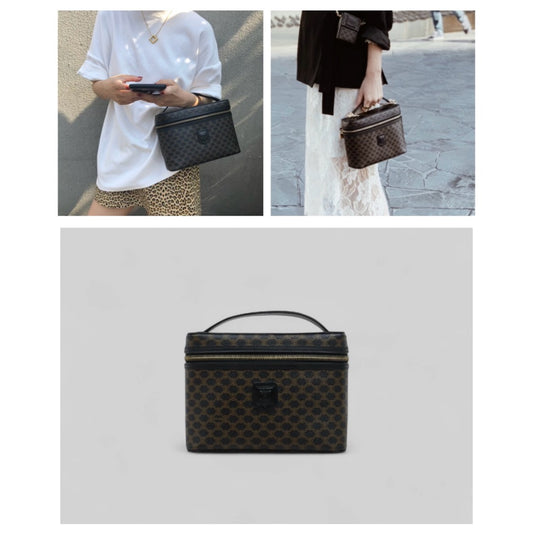 Excellent(Rank SA)| CELINE Macadam Vanity Handbag |25042105