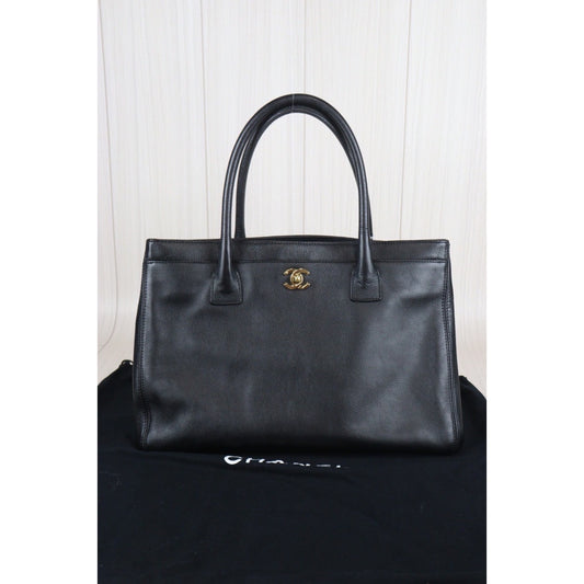 Rank A | CHANEL Calf Leather Coco Mark Tote Bag Shoulder Bag|23092803