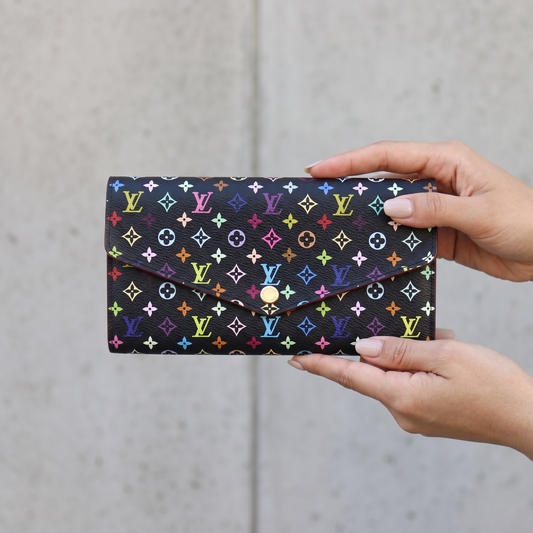 Include Entrupy Certificate of Authenticity|Very Good ( Rank A)| Louis Vuitton Monogram Multicolor Portofeuil Sara Long Style Wallet |Z26092909