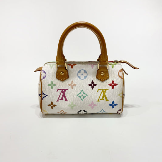 LV Monogram Mini Speedy Multicolor Handbag White