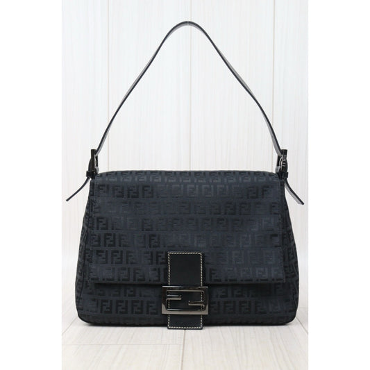Good ( Rank AB)| FENDI Mamma Baguette Shoulder Bag Black |24091207