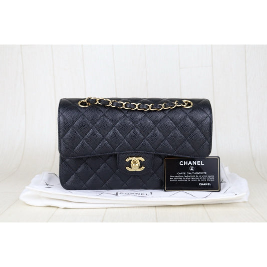 Excellent(Rank SA)|CHANEL Caviar Skin Matrasse Double Flap 23 Shoulder Bag Black Made In 2019-2020 Year|S25032102