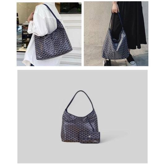 Very Good ( Rank A) | Goyard Boheme Hobo Shoulder Bag Navy Blue|S25032512