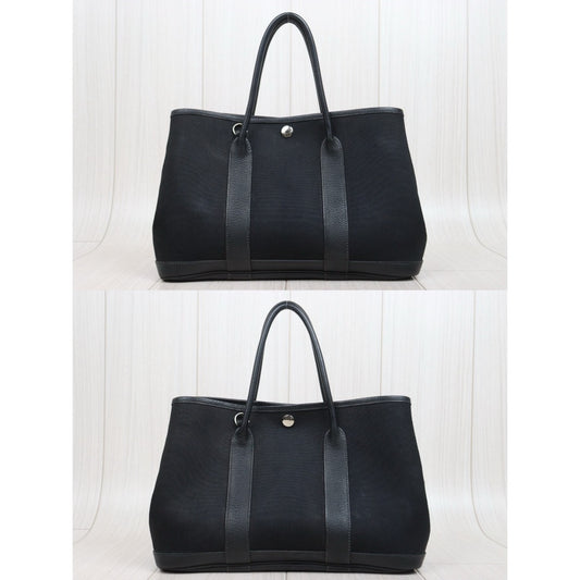 Include Entrupy Certificate of Authenticity|Good ( Rank AB)| HERMES Garden Party TPM Black HandBag ◽︎I Stamp Made In 2005 Year|Y25112502