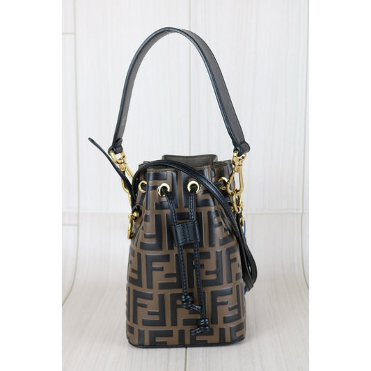 Good ( Rank AB)| FENDI Zucca Mini Mon Tresor Bucket bag Shoulder Bag Brown |S25081802