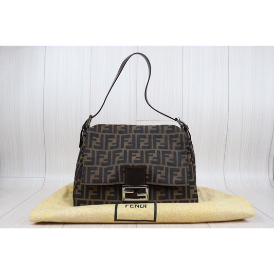 Rank A| FENDI Zucca Mamma Baguette Shoulder Bag |V24010832