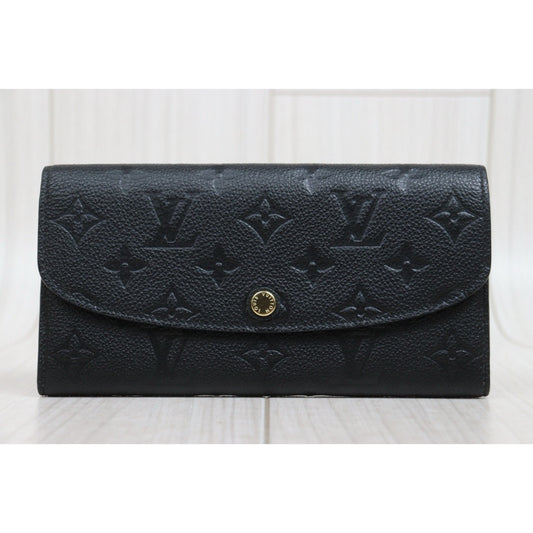 Very Good ( Rank A)|LV Monogram Empreinte Emilie Long Wallet Black|26031201