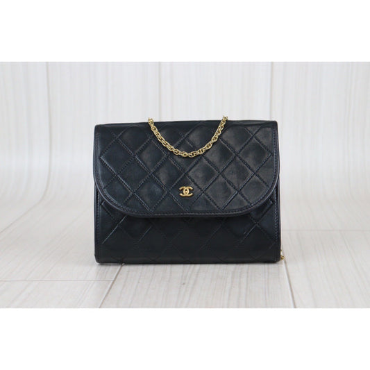 Rank A| CHANEL Mini Coco Mark Matrasse Lambskin Chain Shoulder Bag |23092218