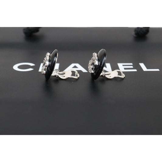 Very Good ( Rank A) |CHANEL Vintage Silver COCO Mark Diamond Earrings |V24111226