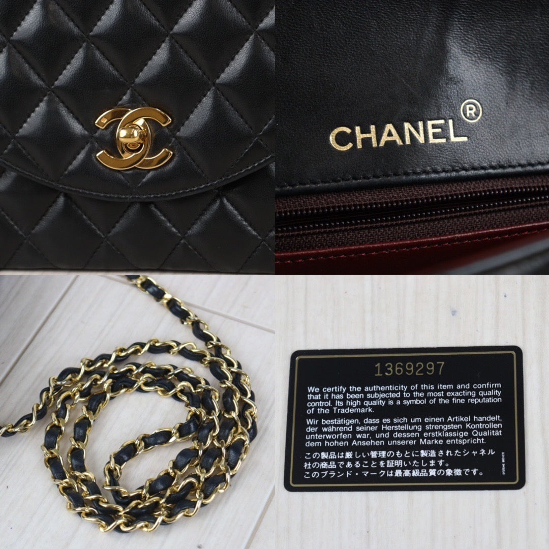 Rank A | CHANEL Matrasse Lamb Leather Shoulder Bag 22 Black 24K Gold Plated|23092202