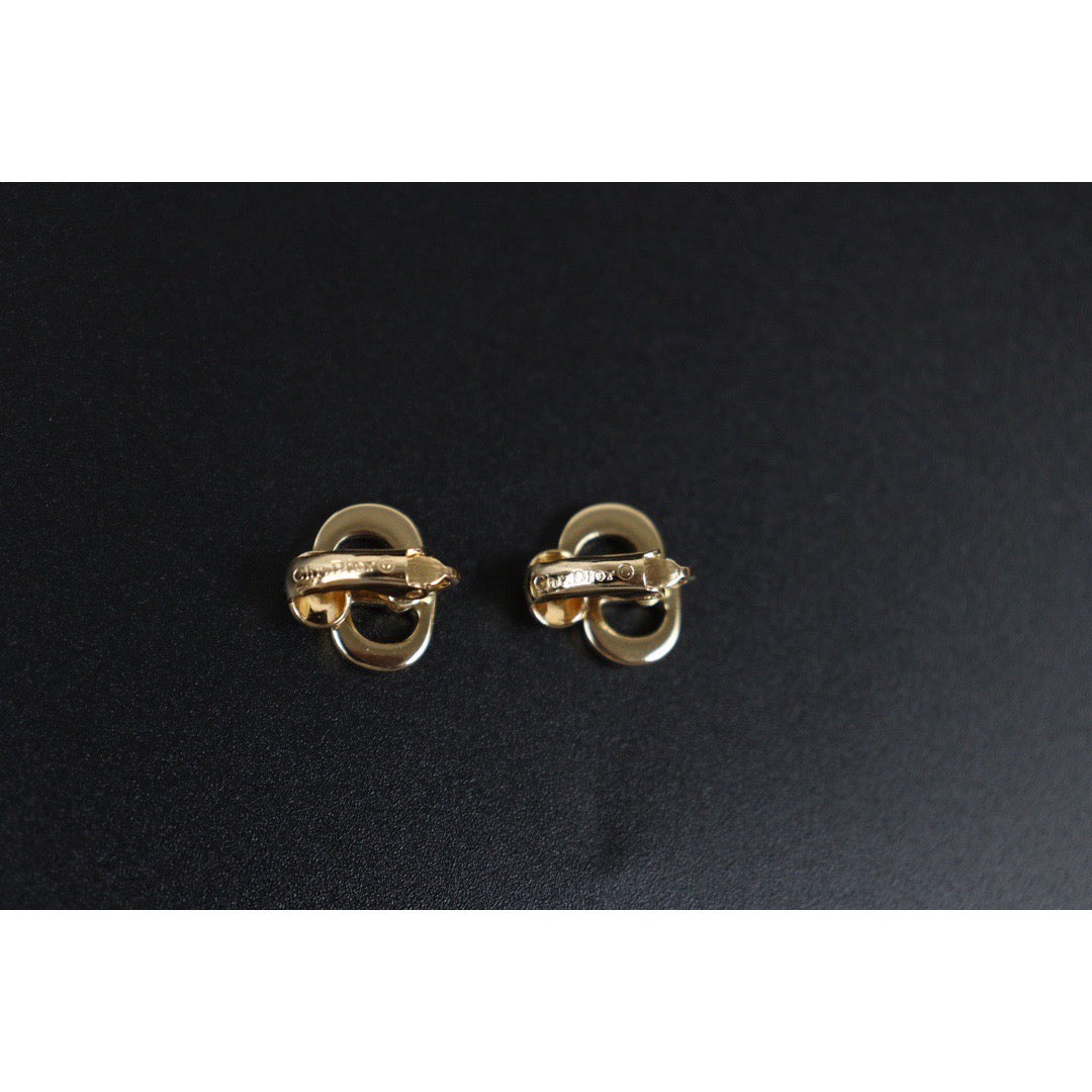 Rank A | Dior Earring Necklace Set Gold|24042305