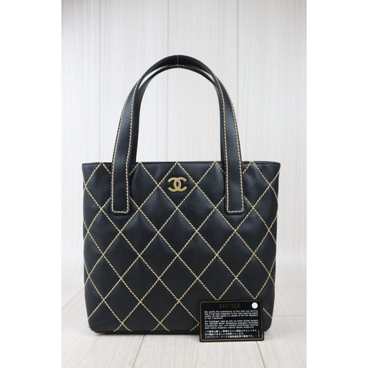 Very Good ( Rank A)| CHANEL Calf Leather Hand Bag Made In 2003~2004Year|24082203