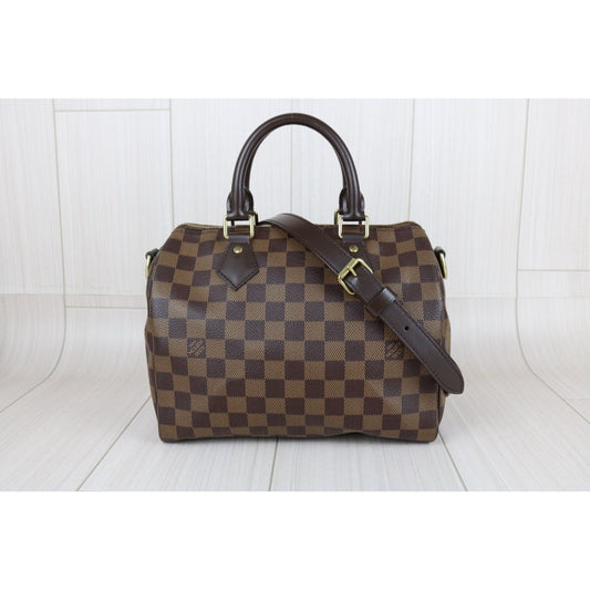 Very Good ( Rank A)| LV Damier Speedy 25 Hand Bag With Shoulder Strap|S25051503