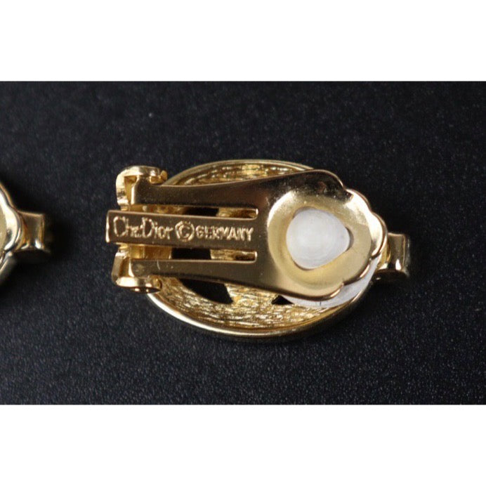 Rank A | Dior CD Earring Necklace Set Gold|23120710