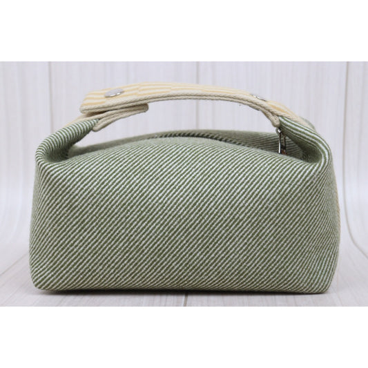 Include Entrupy Certificate of Authenticity|Very Good ( Rank A) | HERMES Bride-A-Brac Canvas Green and Beige Handbag |W25121605