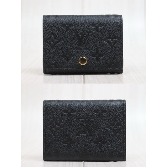Include Entrupy Certificate of Authenticity|Very Good ( Rank A)|Full Set Louis Vuitton Monogram Empreinte Porto Carte Black Card Holder IC Chips Model |26030506