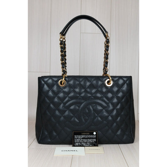Very Good ( Rank A) | CHANEL Matrasse GST Chain Tote Bag Caviar Skin Black Made In 2010-2011 Year|S24080801