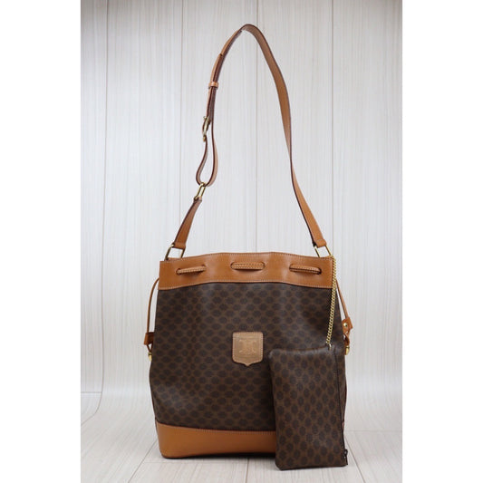 Rank A|Celine Macadam Shoulder Bag With Pouch|24021506