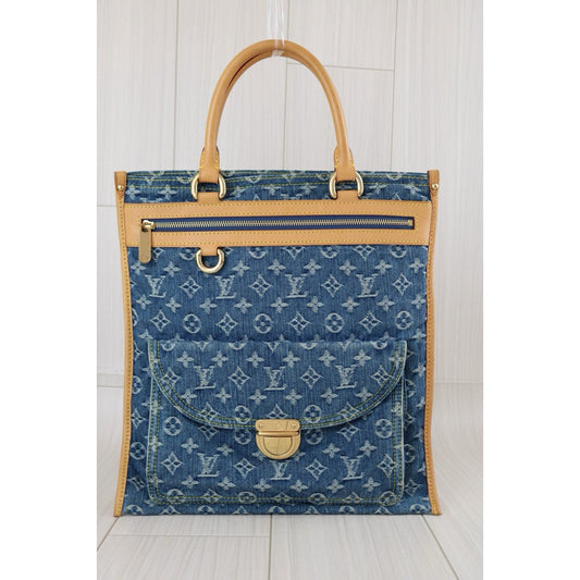 Good ( Rank AB)| LV Monogram Denim Tote Bag |S24110603